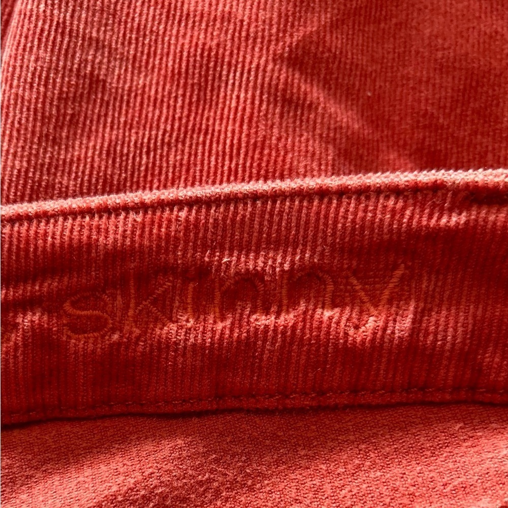 7 for all mankind skinny corduroy red-orange crop jeans sz 26 great condition - Picture 5 of 6